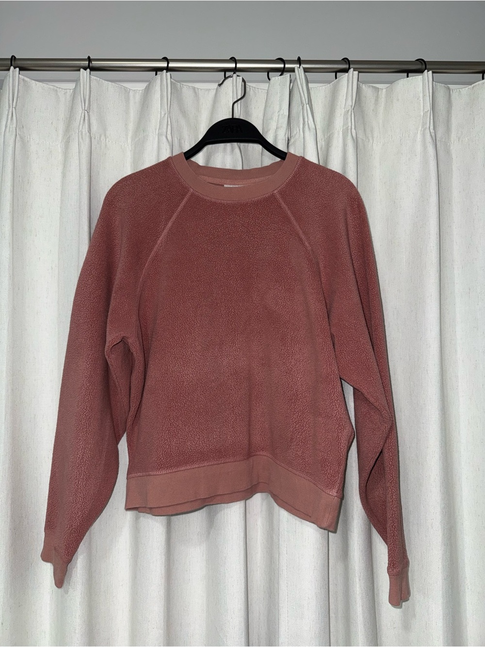 Topshop Dusty Rose Pink Textured Crewneck Sweatshirt Size S